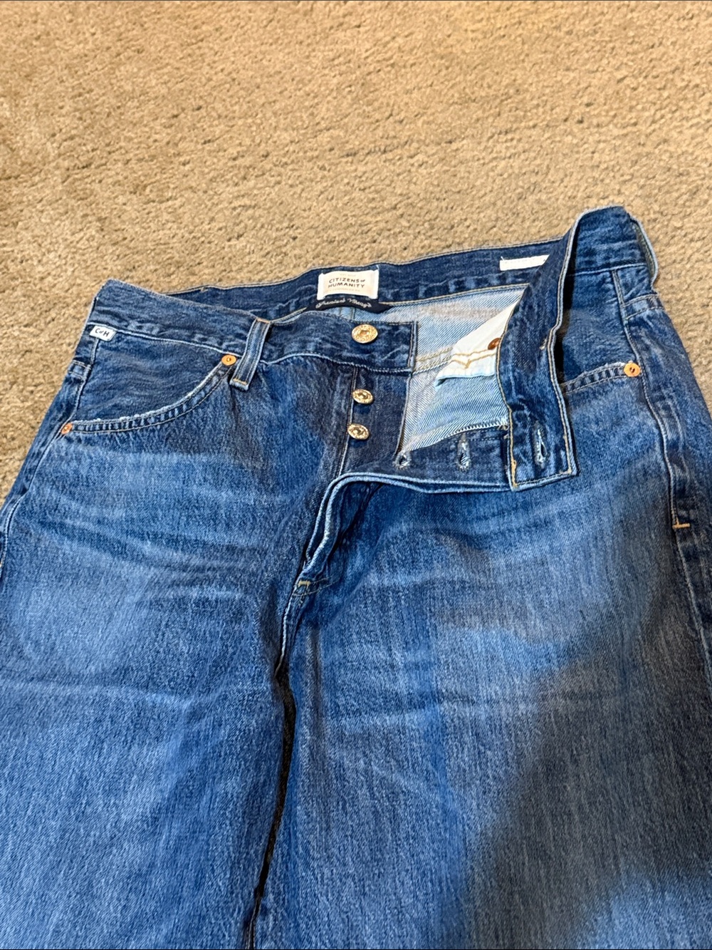 Citizens of Humanity Premium Vintage ANNiNA Dark Blue Button-Fly Jeans - Picture 7 of 13